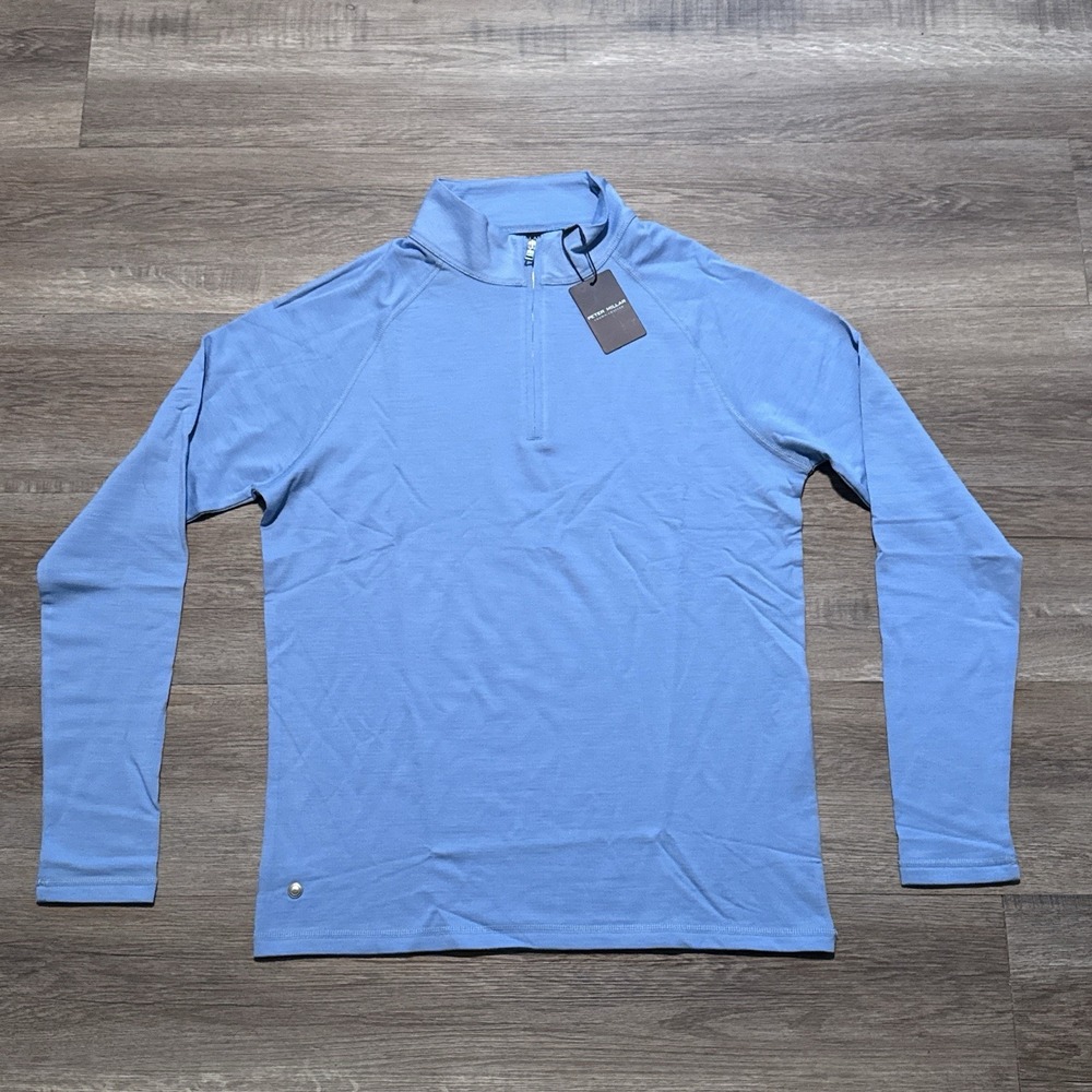 Peter Millar Men's Small Channel Blue Excursionist Flex Performance Pullover S